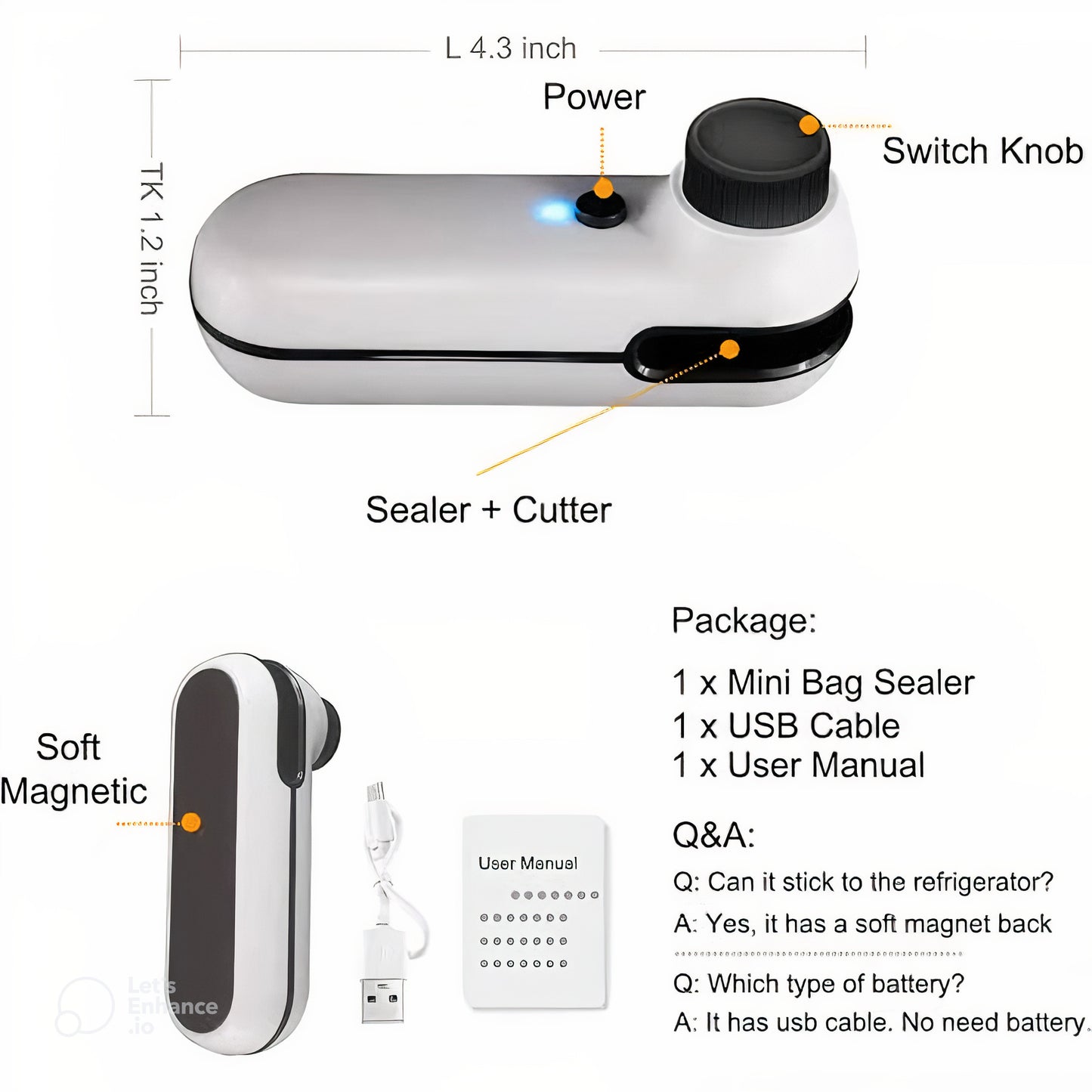 2-in-1 USB Mini Bag Sealer for Food and Snacks